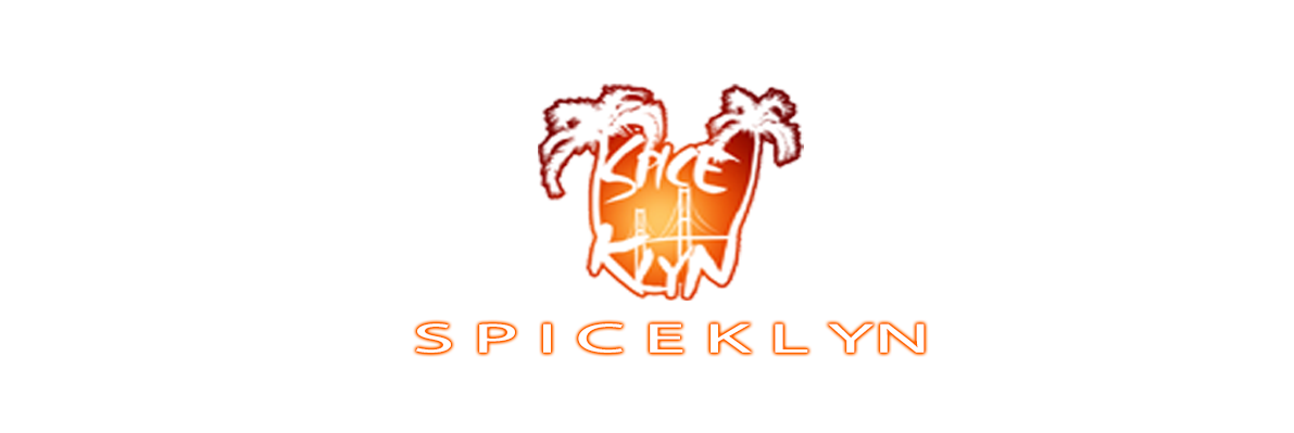 A logo of spiceklyn, and text.