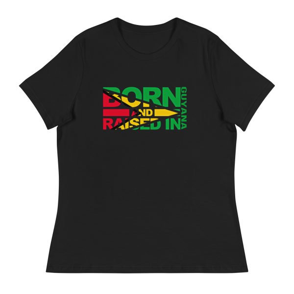 A black t-shirt with the words born raised in jamaica written on it.