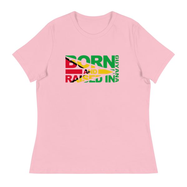 A pink t-shirt with the words born and raised in jamaica.