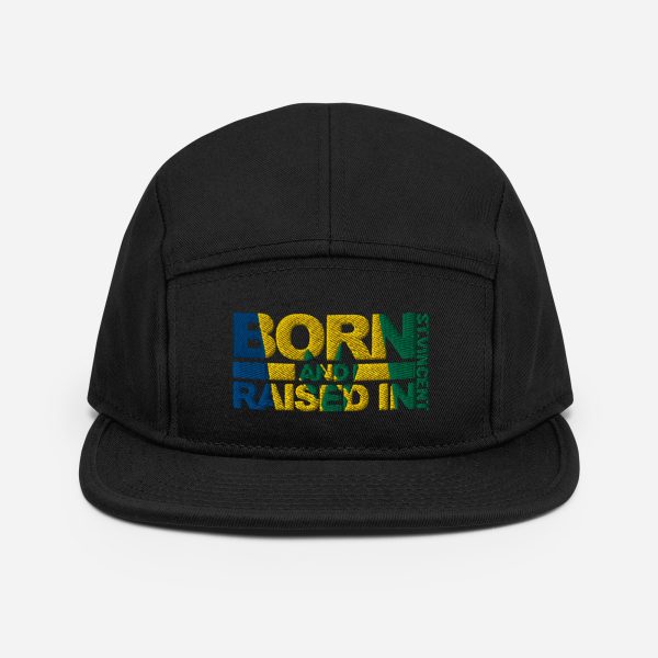 A black hat with the words nori and aloha in yellow, green, and blue.